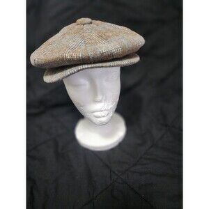 VINTAGE DORFMAN PACIFIC WOOL CABBIE HAT L GREY/RUST BROWN